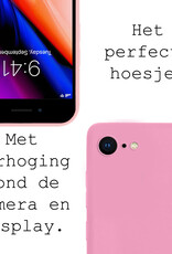 NoXx Hoes Geschikt voor iPhone 8 Hoesje Cover Siliconen Back Case Hoes - Lichtroze - 2x