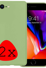 NoXx Hoes Geschikt voor iPhone 8 Hoesje Cover Siliconen Back Case Hoes - Groen - 2x