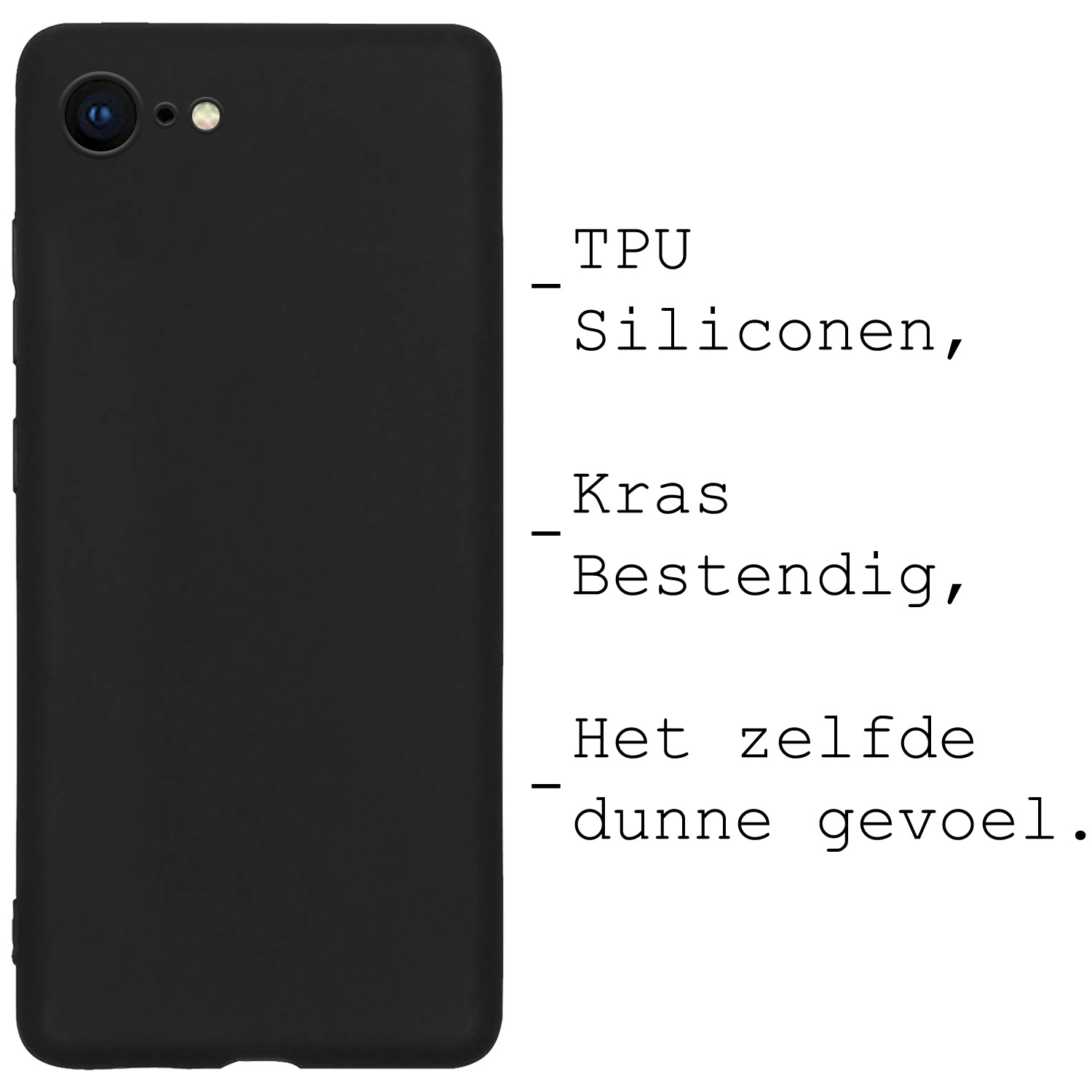 NoXx Hoes Geschikt voor iPhone 8 Hoesje Cover Siliconen Back Case Hoes - Zwart