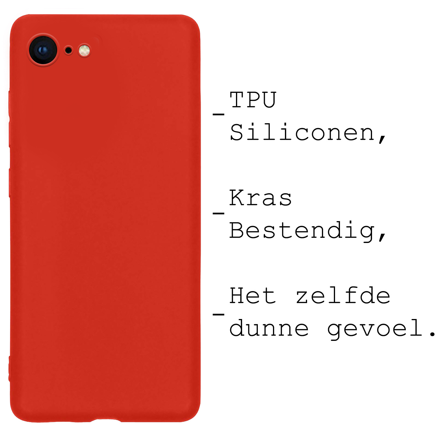 NoXx Hoes Geschikt voor iPhone 8 Hoesje Cover Siliconen Back Case Hoes - Rood