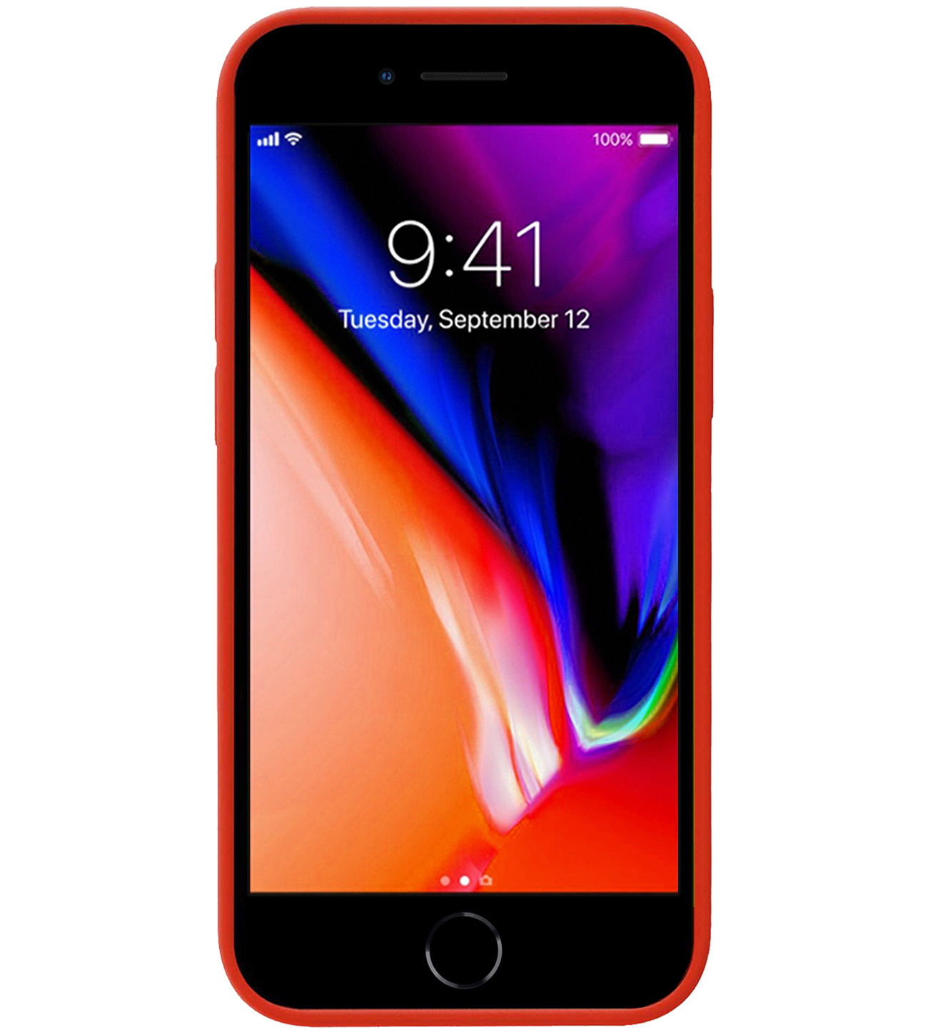 NoXx Hoes Geschikt voor iPhone 8 Hoesje Cover Siliconen Back Case Hoes - Rood