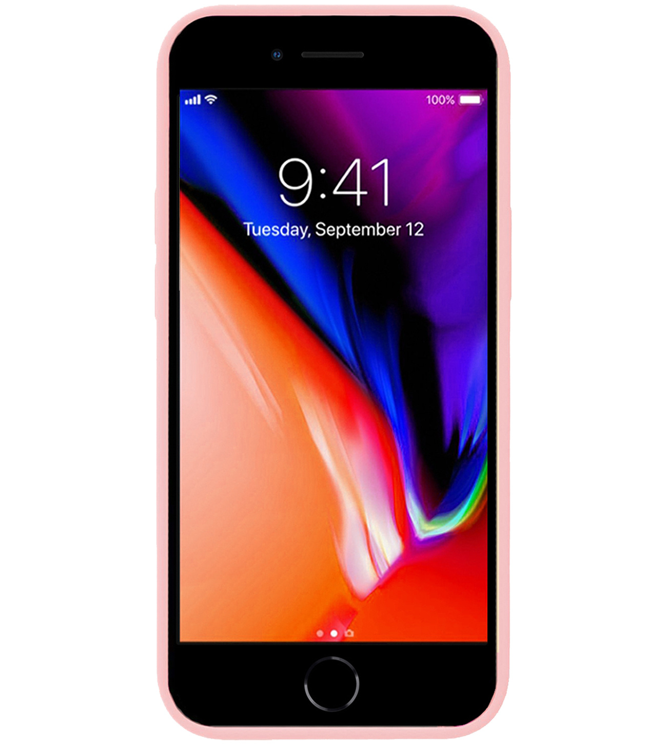 NoXx Hoes Geschikt voor iPhone 8 Hoesje Cover Siliconen Back Case Hoes - Lichtroze