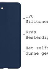 NoXx Hoes Geschikt voor iPhone 8 Hoesje Cover Siliconen Back Case Hoes - Donkerblauw