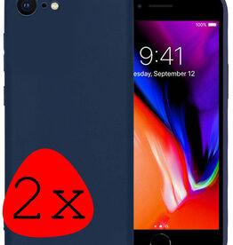 NoXx NoXx iPhone 7 Hoesje Siliconen 2 PACK - Donker Blauw