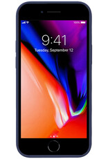 NoXx Hoes Geschikt voor iPhone 7 Hoesje Cover Siliconen Back Case Hoes - Donkerblauw - 2x