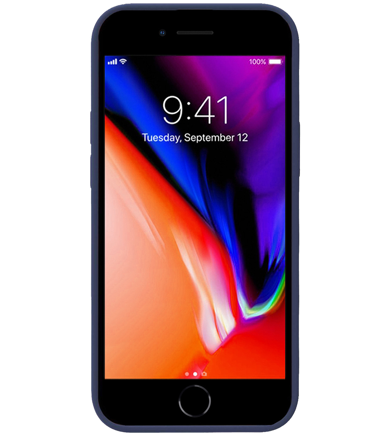 NoXx Hoes Geschikt voor iPhone 7 Hoesje Cover Siliconen Back Case Hoes - Donkerblauw - 2x