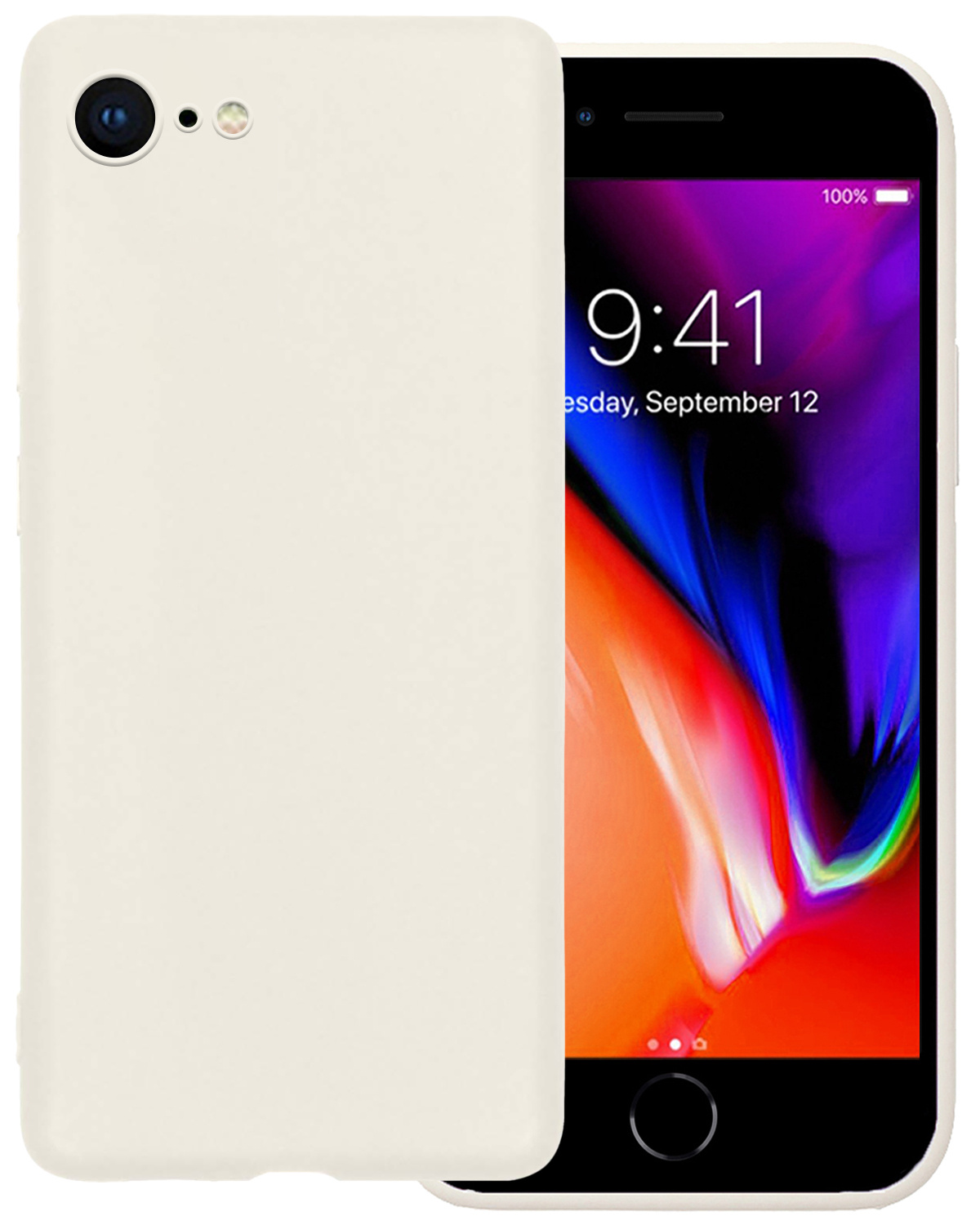 NoXx Hoes Geschikt voor iPhone 7 Hoesje Cover Siliconen Back Case Hoes - Wit