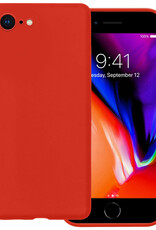 NoXx Hoes Geschikt voor iPhone 7 Hoesje Cover Siliconen Back Case Hoes - Rood