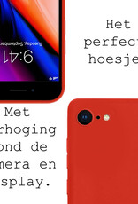 NoXx Hoes Geschikt voor iPhone 7 Hoesje Cover Siliconen Back Case Hoes - Rood