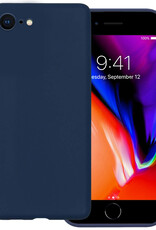 NoXx Hoes Geschikt voor iPhone 7 Hoesje Cover Siliconen Back Case Hoes - Donkerblauw