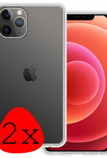 BASEY. Hoes Geschikt voor iPhone 12 Pro Max Hoesje Siliconen Back Cover Case - Hoesje Geschikt voor iPhone 12 Pro Max Hoes Cover Hoesje - Transparant - 2 Stuks