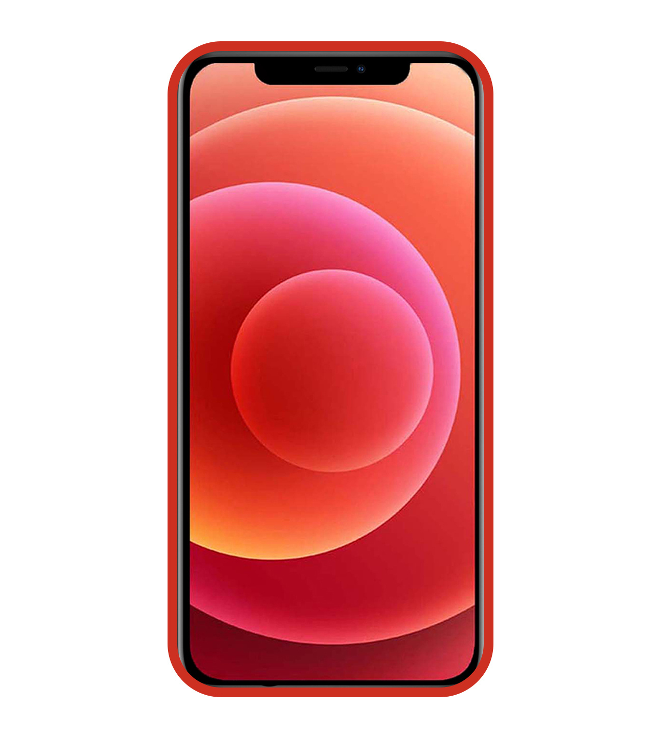 BASEY. Hoes Geschikt voor iPhone 12 Pro Max Hoesje Siliconen Back Cover Case - Hoesje Geschikt voor iPhone 12 Pro Max Hoes Cover Hoesje - Rood - 2 Stuks