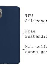 BASEY. Hoes Geschikt voor iPhone 12 Pro Max Hoesje Siliconen Back Cover Case - Hoesje Geschikt voor iPhone 12 Pro Max Hoes Cover Hoesje - Donkerblauw - 2 Stuks