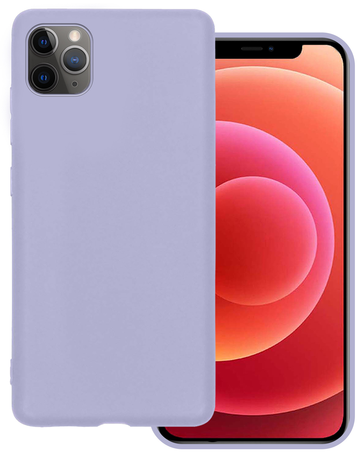 BASEY. Hoes Geschikt voor iPhone 12 Pro Max Hoesje Siliconen Back Cover Case - Hoesje Geschikt voor iPhone 12 Pro Max Hoes Cover Hoesje - Lila