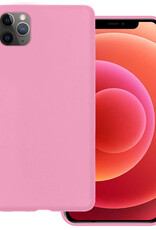 BASEY. Hoes Geschikt voor iPhone 12 Pro Max Hoesje Siliconen Back Cover Case - Hoesje Geschikt voor iPhone 12 Pro Max Hoes Cover Hoesje - Lichtroze