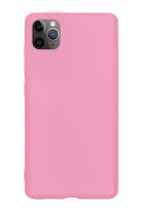 BASEY. Hoes Geschikt voor iPhone 12 Pro Max Hoesje Siliconen Back Cover Case - Hoesje Geschikt voor iPhone 12 Pro Max Hoes Cover Hoesje - Lichtroze