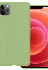BASEY. Hoes Geschikt voor iPhone 12 Pro Max Hoesje Siliconen Back Cover Case - Hoesje Geschikt voor iPhone 12 Pro Max Hoes Cover Hoesje - Groen