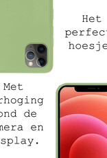 BASEY. Hoes Geschikt voor iPhone 12 Pro Max Hoesje Siliconen Back Cover Case - Hoesje Geschikt voor iPhone 12 Pro Max Hoes Cover Hoesje - Groen