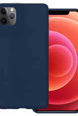 BASEY. Hoes Geschikt voor iPhone 12 Pro Max Hoesje Siliconen Back Cover Case - Hoesje Geschikt voor iPhone 12 Pro Max Hoes Cover Hoesje - Donkerblauw