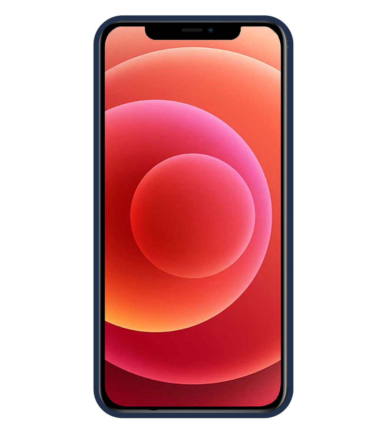 BASEY. Hoes Geschikt voor iPhone 12 Pro Max Hoesje Siliconen Back Cover Case - Hoesje Geschikt voor iPhone 12 Pro Max Hoes Cover Hoesje - Donkerblauw