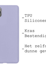 BASEY. Hoes Geschikt voor iPhone 12 Pro Hoesje Siliconen Back Cover Case - Hoesje Geschikt voor iPhone 12 Pro Hoes Cover Hoesje - Lila - 2 Stuks