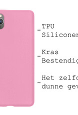 BASEY. Hoes Geschikt voor iPhone 12 Pro Hoesje Siliconen Back Cover Case - Hoesje Geschikt voor iPhone 12 Pro Hoes Cover Hoesje - Lichtroze - 2 Stuks