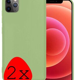 BASEY. BASEY. iPhone 12 Pro Hoesje Siliconen 2 PACK - Groen