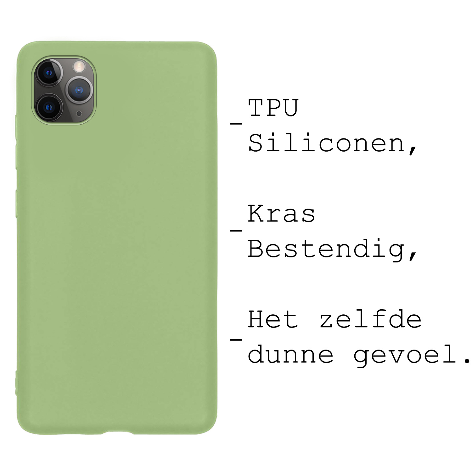 BASEY. Hoes Geschikt voor iPhone 12 Pro Hoesje Siliconen Back Cover Case - Hoesje Geschikt voor iPhone 12 Pro Hoes Cover Hoesje - Groen - 2 Stuks