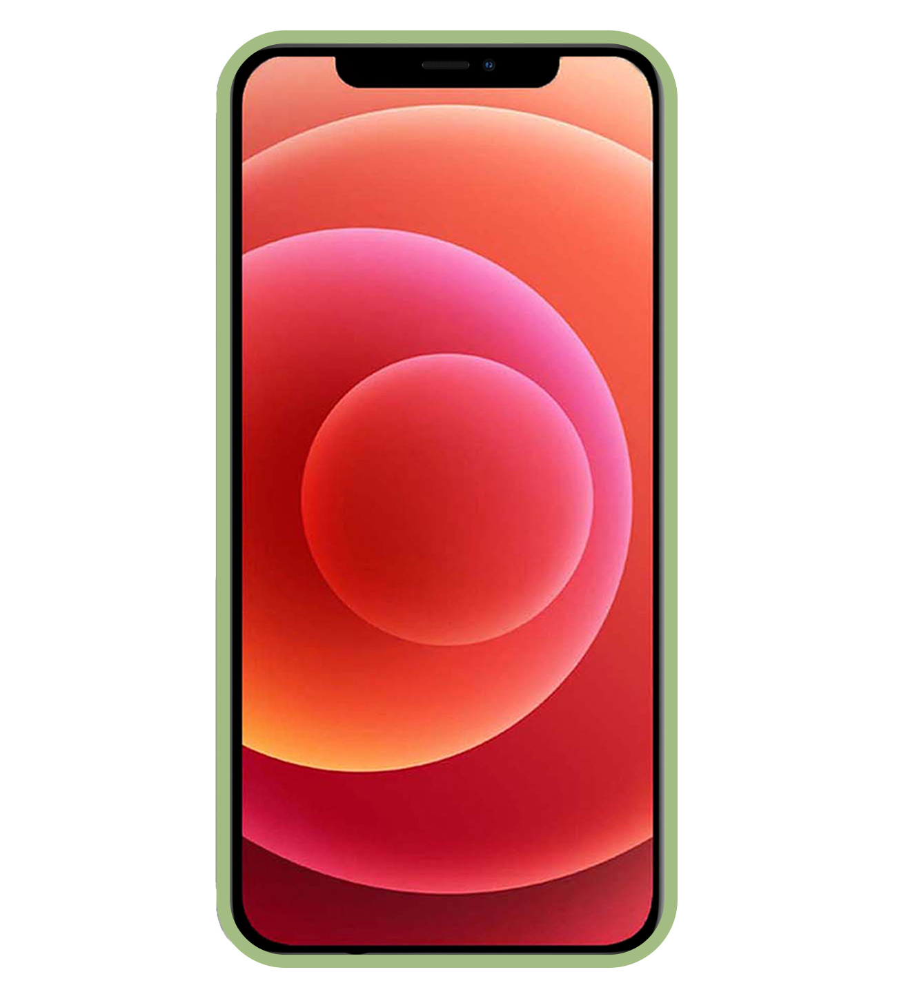BASEY. Hoes Geschikt voor iPhone 12 Pro Hoesje Siliconen Back Cover Case - Hoesje Geschikt voor iPhone 12 Pro Hoes Cover Hoesje - Groen - 2 Stuks