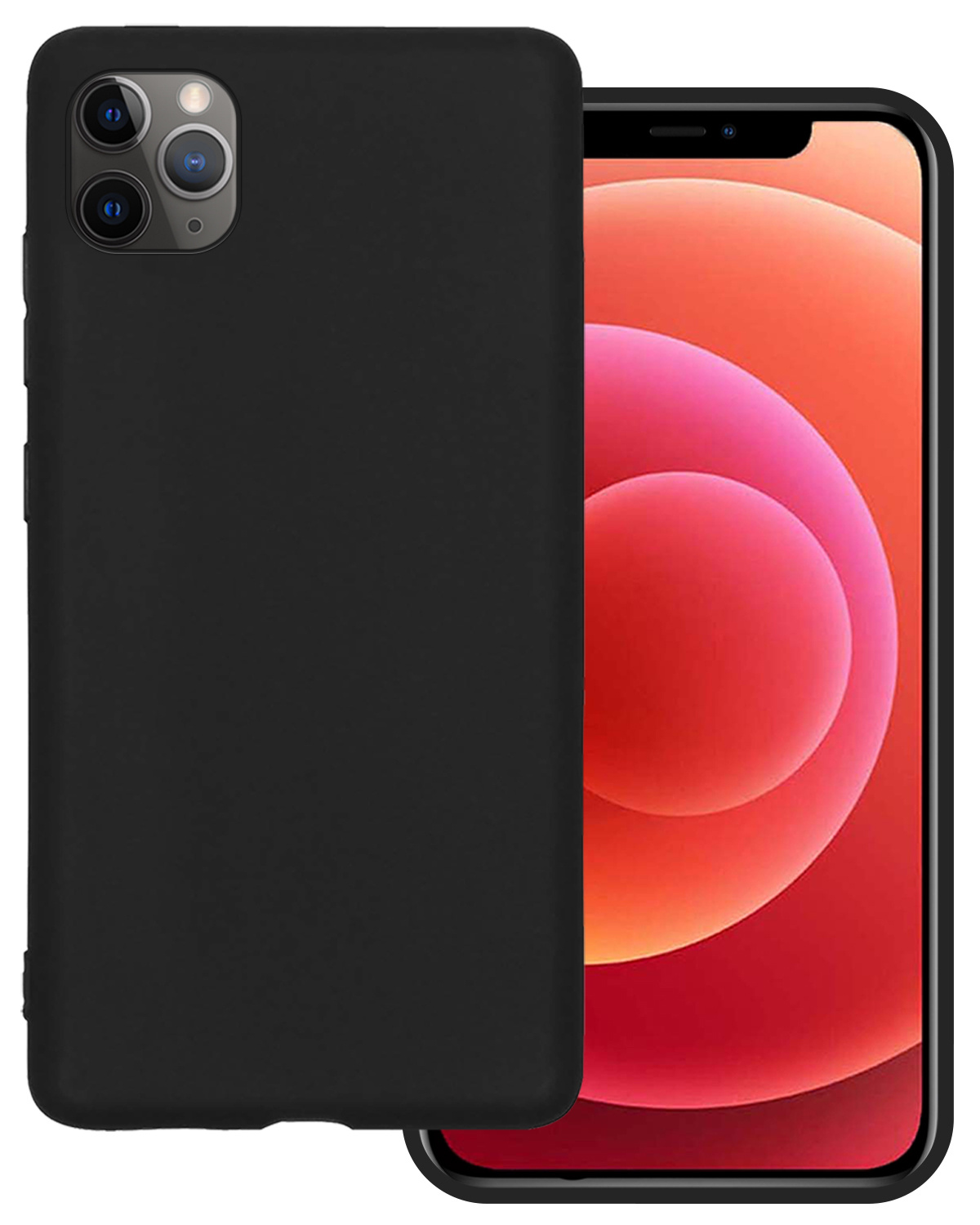 BASEY. Hoes Geschikt voor iPhone 12 Pro Hoesje Siliconen Back Cover Case - Hoesje Geschikt voor iPhone 12 Pro Hoes Cover Hoesje - Zwart