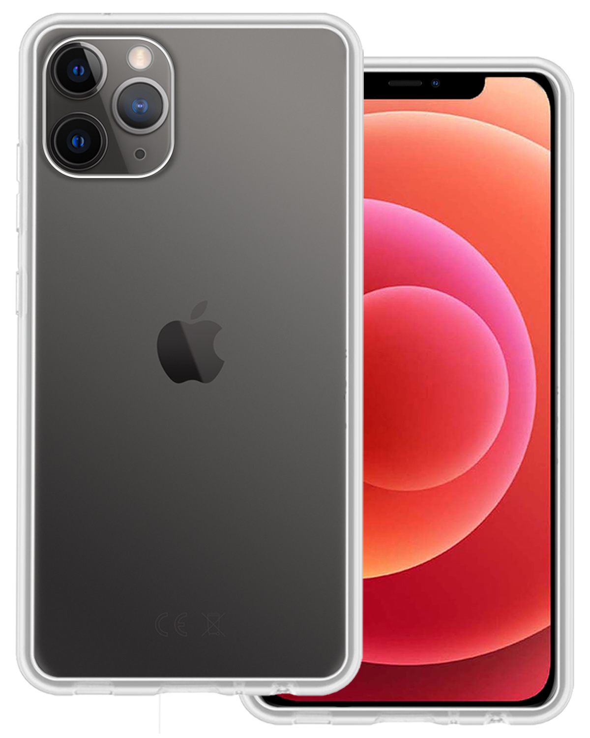 BASEY. Hoes Geschikt voor iPhone 12 Pro Hoesje Siliconen Back Cover Case - Hoesje Geschikt voor iPhone 12 Pro Hoes Cover Hoesje - Transparant