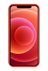 BASEY. Hoes Geschikt voor iPhone 12 Pro Hoesje Siliconen Back Cover Case - Hoesje Geschikt voor iPhone 12 Pro Hoes Cover Hoesje - Rood