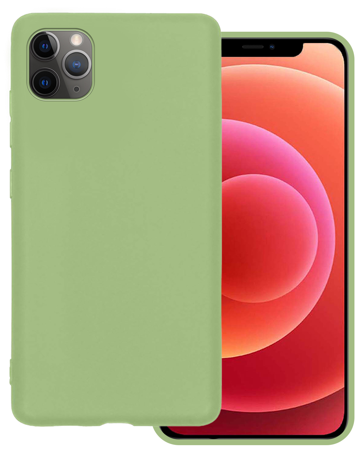 BASEY. Hoes Geschikt voor iPhone 12 Pro Hoesje Siliconen Back Cover Case - Hoesje Geschikt voor iPhone 12 Pro Hoes Cover Hoesje - Groen