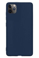 BASEY. Hoes Geschikt voor iPhone 12 Pro Hoesje Siliconen Back Cover Case - Hoesje Geschikt voor iPhone 12 Pro Hoes Cover Hoesje - Donkerblauw