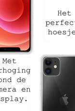 BASEY. Hoes Geschikt voor iPhone 12 Hoesje Siliconen Back Cover Case - Hoesje Geschikt voor iPhone 12 Hoes Cover Hoesje - Transparant - 2 Stuks