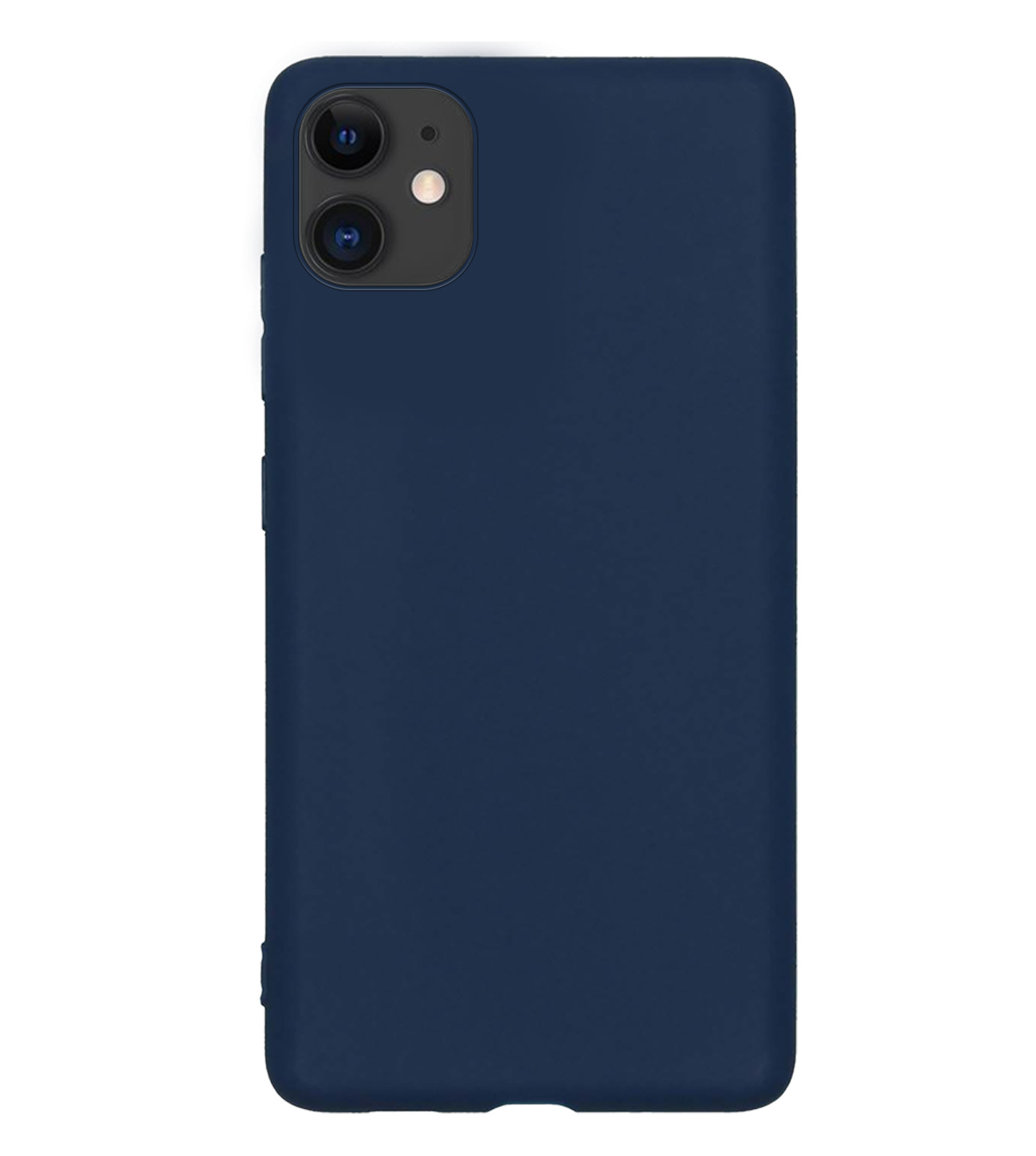 BASEY. Hoes Geschikt voor iPhone 12 Hoesje Siliconen Back Cover Case - Hoesje Geschikt voor iPhone 12 Hoes Cover Hoesje - Donkerblauw - 2 Stuks