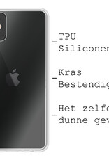 BASEY. Hoes Geschikt voor iPhone 12 Hoesje Siliconen Back Cover Case - Hoesje Geschikt voor iPhone 12 Hoes Cover Hoesje - Transparant