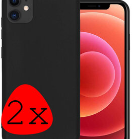 BASEY. BASEY. iPhone 12 Mini Hoesje Siliconen 2 PACK - Zwart