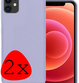 BASEY. BASEY. iPhone 12 Mini Hoesje Siliconen 2 PACK - Lila