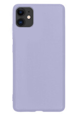 BASEY. Hoes Geschikt voor iPhone 12 Mini Hoesje Siliconen Back Cover Case - Hoesje Geschikt voor iPhone 12 Mini Hoes Cover Hoesje - Lila - 2 Stuks