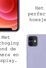 BASEY. Hoes Geschikt voor iPhone 12 Mini Hoesje Siliconen Back Cover Case - Hoesje Geschikt voor iPhone 12 Mini Hoes Cover Hoesje - Lila - 2 Stuks