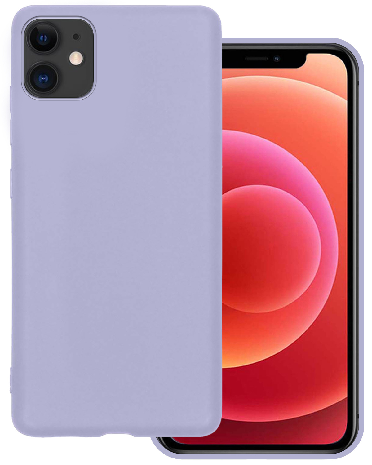 BASEY. Hoes Geschikt voor iPhone 12 Mini Hoesje Siliconen Back Cover Case - Hoesje Geschikt voor iPhone 12 Mini Hoes Cover Hoesje - Lila