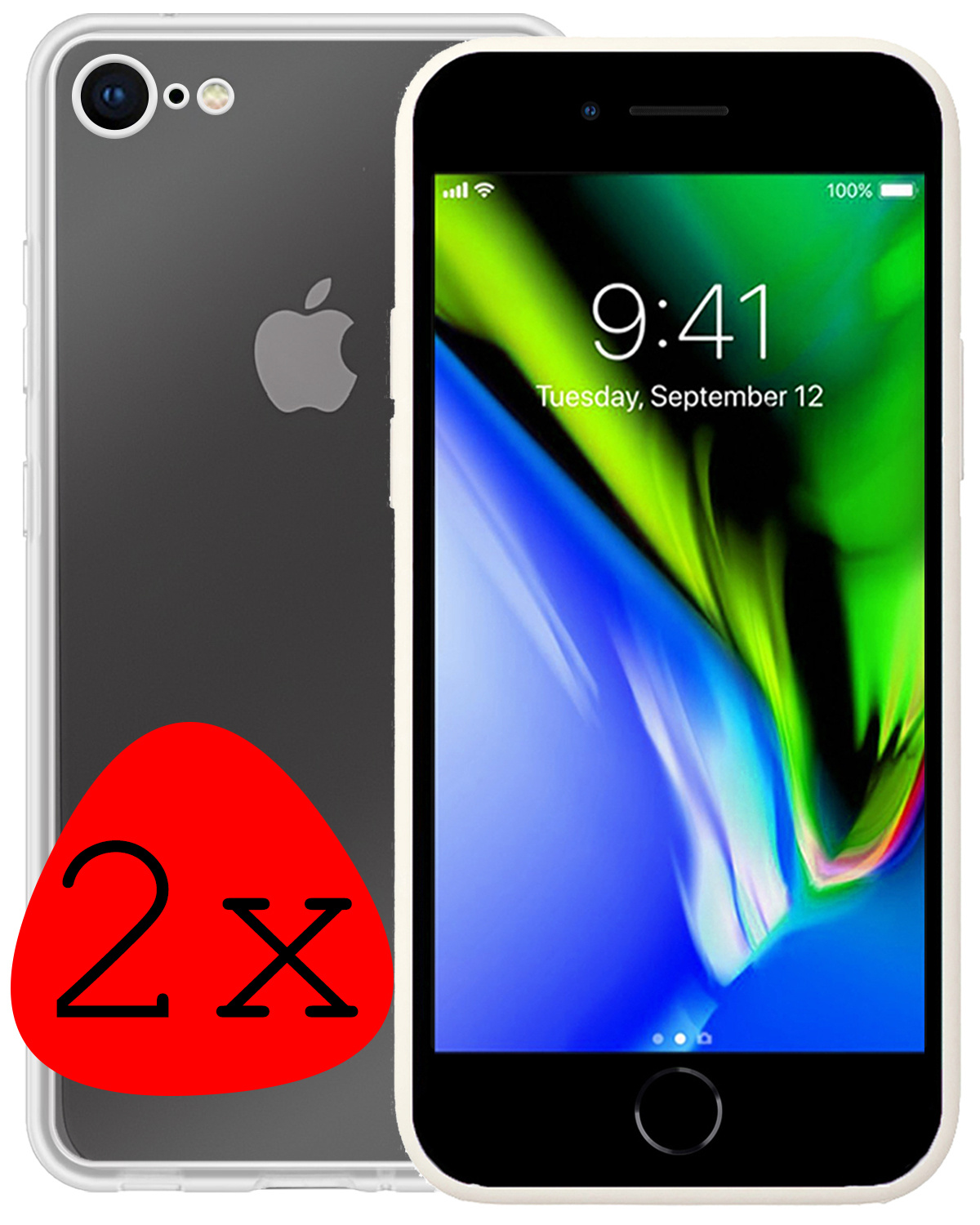 BASEY. Hoes Geschikt voor iPhone SE 2020 Hoesje Siliconen Back Cover Case - Hoesje Geschikt voor iPhone SE (2020) Hoes Cover Hoesje - Transparant - 2 Stuks