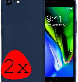 BASEY. BASEY. iPhone SE 2020 Hoesje Siliconen 2 PACK - Donker Blauw