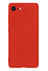 BASEY. Hoes Geschikt voor iPhone SE 2020 Hoesje Siliconen Back Cover Case - Hoesje Geschikt voor iPhone SE (2020) Hoes Cover Hoesje - Rood