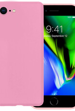 BASEY. Hoes Geschikt voor iPhone SE 2020 Hoesje Siliconen Back Cover Case - Hoesje Geschikt voor iPhone SE (2020) Hoes Cover Hoesje - Lichtroze