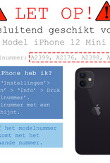 BASEY. Hoes Geschikt voor iPhone 12 Mini Hoesje Siliconen Back Cover Case - Hoesje Geschikt voor iPhone 12 Mini Hoes Cover Hoesje - Zwart