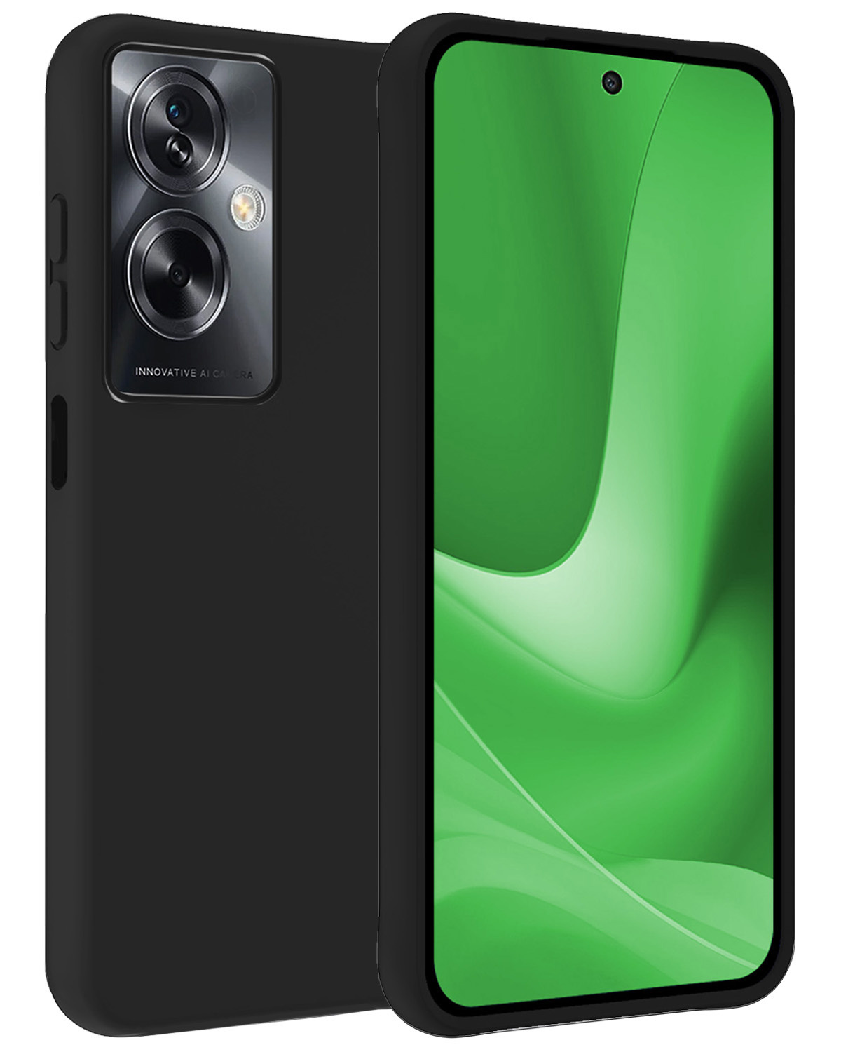 BASEY. Hoes Geschikt voor OPPO A79 Hoesje Siliconen Back Cover Case - Hoesje Geschikt voor OPPO A79 Hoes Cover Hoesje - Zwart