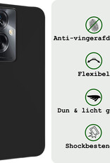 BASEY. Hoes Geschikt voor OPPO A79 Hoesje Siliconen Back Cover Case - Hoesje Geschikt voor OPPO A79 Hoes Cover Hoesje - Zwart