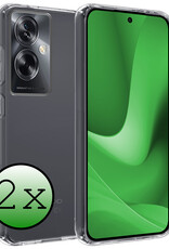 BASEY. Hoes Geschikt voor OPPO A79 Hoesje Siliconen Back Cover Case - Hoesje Geschikt voor OPPO A79 Hoes Cover Hoesje - Transparant - 2 Stuks